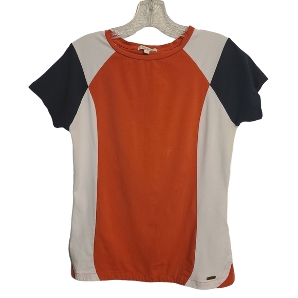 Barbour | Women's Colorblock Short Sleeve Hostener Blouse (Size 12) - Picture 1 of 11